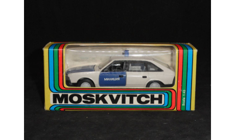 Москвич 2141 ГАИ Милиция, 1991 г., масштабная модель, Агат/Моссар/Тантал, scale43