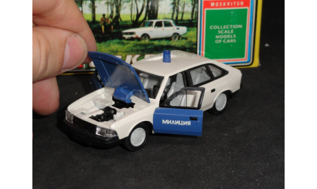 Москвич 2141 ГАИ Милиция, 1991 г., масштабная модель, Агат/Моссар/Тантал, scale43