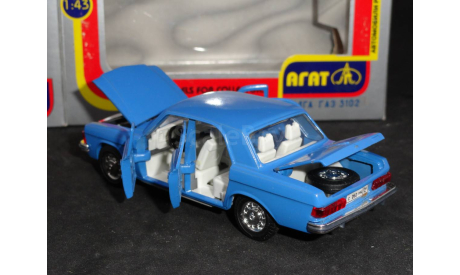 ГАЗ 3102, белое дно, масштабная модель, Агат/Моссар/Тантал, 1:43, 1/43