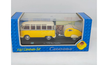VW Bus Samba с прицепом, Cararama, масштабная модель, Volkswagen, Bauer/Cararama/Hongwell, 1:43, 1/43