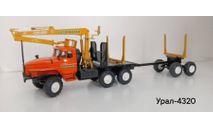 Урал-4320 лесовоз с манипулятором, масштабная модель, 1:43, 1/43