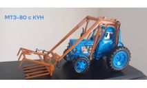 МТЗ-80 с КУН, масштабная модель трактора, Hachette, 1:43, 1/43