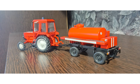 МТЗ-82 и прицеп бочка, масштабная модель, 1:43, 1/43