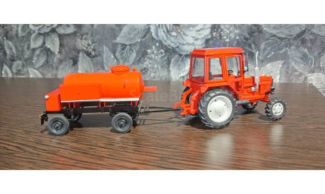 МТЗ-82 и прицеп бочка, масштабная модель, 1:43, 1/43
