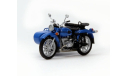 Урал с коляской синий1/43, масштабная модель мотоцикла, 1:43