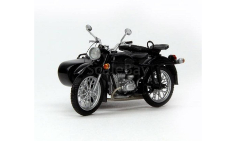 Урал с коляской черный 1/43, масштабная модель мотоцикла, 1:43
