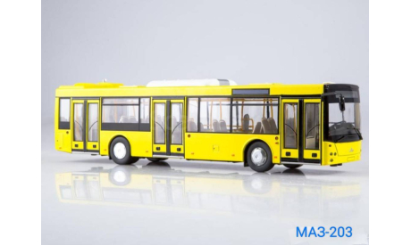 МАЗ-203  желтый, масштабная модель, Автоистория (АИСТ), scale43