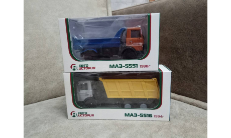 МАЗ-5516 самосвал + МАЗ-5551 самосвал, масштабная модель, Автоистория (АИСТ), 1:43, 1/43