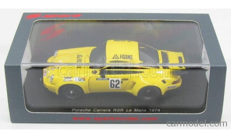 PORSCHE 911 CARRERA RSR #62 24h LE MANS 1974, масштабная модель, Spark, 1:43, 1/43