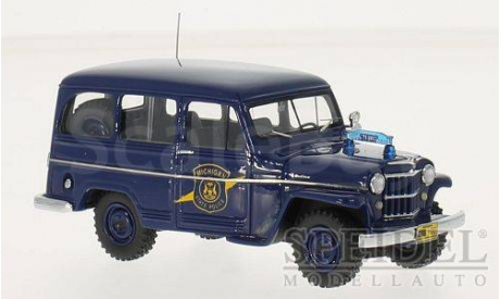 Jeep Willys Station Wagon, Michigan State Police, 1954, масштабная модель, Neo Scale Models, scale43