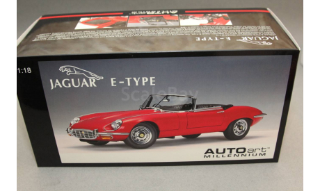 JAGUAR  E-TYPE roadster series III V12 red, редкая масштабная модель, Autoart, scale18