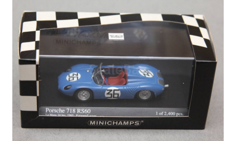 Porsche 718 RS60 #36 Le Mans 24h 1960, редкая масштабная модель, Minichamps, scale43