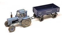 Трактор мтз-82 с прицепом птс бурлак (1/43), масштабная модель трактора, scale43