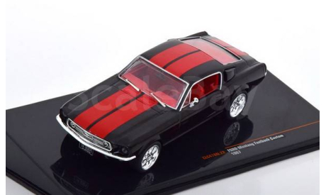 CLC478 Ixo 1/43 FORD Mustang Fastback 1967 Black/Red, масштабная модель, scale48