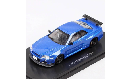 44148 Ebbro 1/43 Nissan Skyline GT-R R34 blue, масштабная модель, scale43