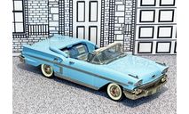 US 04B Mini Marque ’43’ 1/43 Chevrolet Impala Conv.Top Down 1958 blue  Из коллекции,состояние отличное, без  родной коробки., масштабная модель, scale43