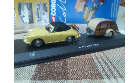 148-006 Cararama 1/43 Porsche 356B c прицепом, масштабная модель, scale43