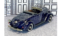 US 06 Mini Marque ’43’ 1/43 Ford V8 2-door Conv.Top Down 1936 dark  blue, масштабная модель, scale43