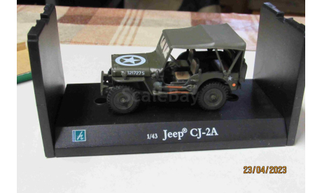 950 Cararama 1/43 Jeep Willis CJ-2A green, масштабная модель, scale43