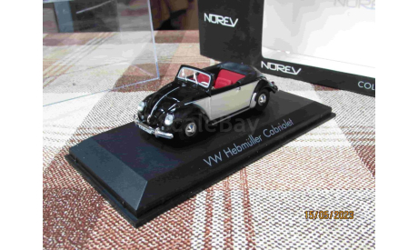 840014 Norev 1/43 VW Hebmuller Cabriolet 1949 black/beige, масштабная модель, scale43, Volkswagen