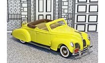 DC-9A Durham Classics 1/43 Lincoln Zephyr 2-door Conv.Top Down 1938 yellow, масштабная модель, scale43