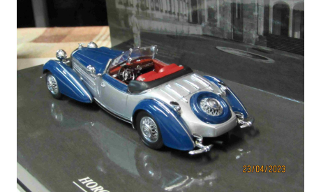 436014202 Minichamps 1/43 Horch 855 Special-Roadster 1938 silver/blue, масштабная модель, scale43