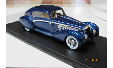 S2707 Spark 1/43 Delage D8 120 Letourneur 1938 blue, масштабная модель, 1:43