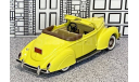 DC-9A Durham Classics 1/43 Lincoln Zephyr 2-door Conv.Top Down 1938 yellow, масштабная модель, scale43