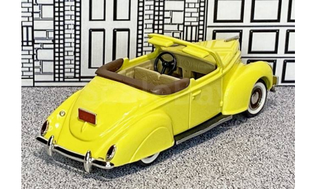 DC-9A Durham Classics 1/43 Lincoln Zephyr 2-door Conv.Top Down 1938 yellow, масштабная модель, scale43