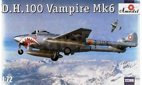 D.H.100 VAMPIRE MK6 ( AMODEL), сборные модели авиации, 1:72, 1/72