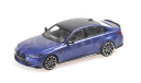 BMW M3 Competition G80 NEW 2022 L.E. 1/100 шт. Minichamps 1/43 БМВ 3 серии 3er) М3 седан ЭКСКЛЮЗИВНЫЙ ЦВЕТ = т.ГОЛУБОЙ металлик / BLUE  1:43, масштабная модель, scale43