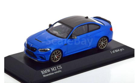 BMW M2 CS coupe F87 Minichamps 1/43 БМВ 2 серии (2er) М2 спорт-купе 2020 года ГОЛУБОЙ +золот./ BLUE + gold 1:43, масштабная модель, scale43