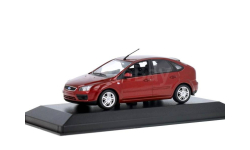 ✔ В наличии! - Ford Focus II (Mk2) hatchback Minichamps 1/43 Форд Фокус 2005 Мк2 хэтч 5дв 1:43 бордовый / Dark Red