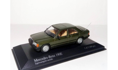 Удвою скиду! - Mercedes-Benz 190 E 1984 (W201)  Minichamps 1/43 Мерседес 190Е Green / болотно-зелёный 1:43, масштабная модель, scale43