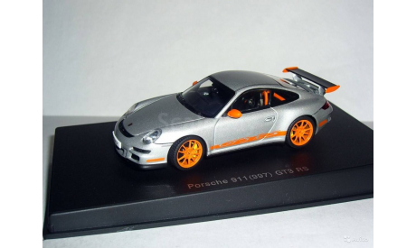 Porsche 911 (997) GT3 RS AutoArt 1:43 --- Порше ГТ-3 АвтоАрт СЕРЕБРИСТО-ОРАНЖЕВЫЙ, масштабная модель, 1/43