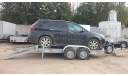 ✔ В наличии!  ∜ - УДВОЮ СКИДКУ См.**... -  Auto transporter trailer 1/43 Прицеп ’автовоз’ д/ перевозки л/автомобиля 2х-осный 1:43, масштабная модель, Bauer/Cararama/Hongwell, scale43