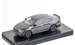 Skoda Octavia A8 RS limousine NEW Abrex  1/43 Шкода Октавия IV РС- седан 2021г Mk4 чёрный металлик / BLACK 1:43