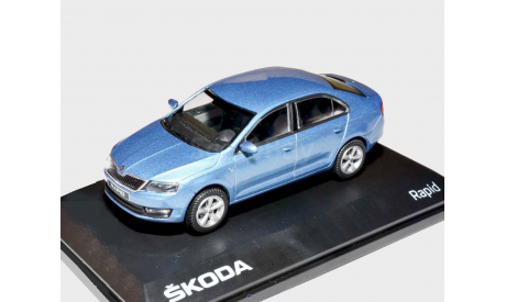 Skoda Rapid 2012г Abrex 1:43 --- Шкода Рапид ...  светло-серебристо-ГОЛУБАЯ / Light blue Metallic, масштабная модель, 1/43, Škoda