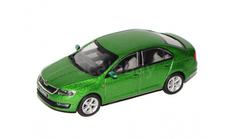 Skoda Rapid 2012г Abrex 1:43 --- Шкода Рапид ...  ярко зелёная / grun met., масштабная модель, scale43, Škoda