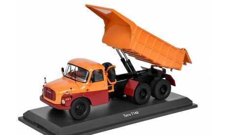 Tatra T148 kpper (dump truck) 1977 года 6x6 Schuco 1/43  Татра Т148 самосвал 1977г 6х6 оранжевый+красный 1:43, масштабная модель, scale43