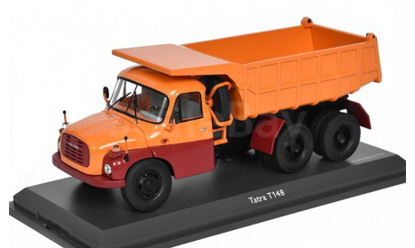 Tatra T148 kpper (dump truck) 1977 года 6x6 Schuco 1/43  Татра Т148 самосвал 1977г 6х6 оранжевый+красный 1:43, масштабная модель, scale43