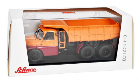 Tatra T148 kpper (dump truck) 1977 года 6x6 Schuco 1/43  Татра Т148 самосвал 1977г 6х6 оранжевый+красный 1:43, масштабная модель, scale43
