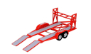 ✔ В наличии!  ∜ - УДВОЮ СКИДКУ См.**... -  Auto transporter trailer 1/43 Прицеп ’автовоз’ д/ перевозки л/автомобиля 2х-осный 1:43, масштабная модель, Bauer/Cararama/Hongwell, scale43