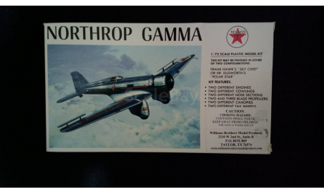 Модель самолета Northrop Gamma, сборные модели авиации, Williams Brothers, scale72