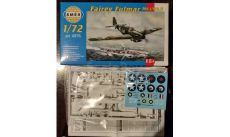 Сборная модель самолёта Fairey Fulmar, сборные модели авиации, Smer, scale72