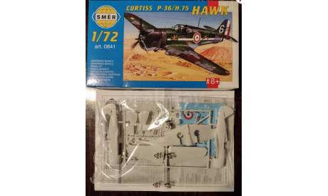 Сборная модель истребителя Curtiss P-36/H-75 Hawk, сборные модели авиации, Smer, scale72