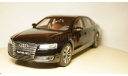 Audi A8L W12 2014, Kyosho 1:18, редкая масштабная модель, scale18