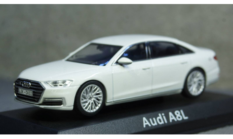 Audi A8L белый, IScale 1:43, масштабная модель, scale43