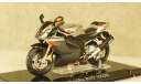 Aprilia RSV 1000R Silver/Black, Atlas 1:24, масштабная модель мотоцикла, scale24