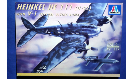 Модель бомбардировщика Heinkel He-111 H22 с Фау-1, сборные модели авиации, 1:72, 1/72, Italeri
